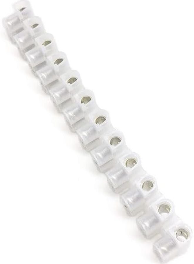12 Way Wire Connector Terminal Block 20A Flame Retardant White Copper Inside - Image 1